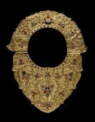 Halskjede, Buleleng Regency, Bali, ca. 1890 (gull, rubiner, safirer og diamanter)