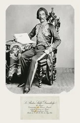 Portrett av Raden Saleh og visittkortet hans, ca. 1850-70