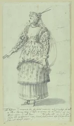 Chloris: siste skisse for Henrietta Maria, ca. 1631 (penn og blekk på papir)