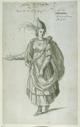 Dronning Berenice av Egypt (penn og blekk på papir)