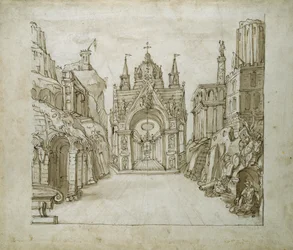 St George's Portico, ca. 1610 (penn og blekk på papir)