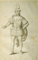 Ungdom i eldgammel britisk drakt, ca. 1611 (penn og blekk på papir)
