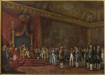 Deputasjon fra det romerske senatet presenterer sin hyllest til Napoleon I 16. november 1809, 1810.