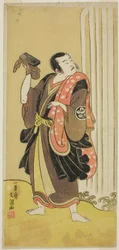 Skuespilleren Ichimura Uzaemon IX som Seigen i stykket Ise-goyomi Daido Ninen, fremført på Ichimura Theatre høsten 1768