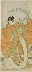 Skuespilleren Yamashita Kinsaku II i tøybleking (Nuno sarashi) dans