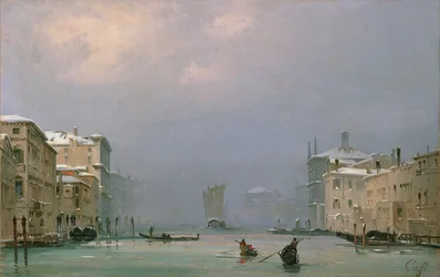 Canal Grande med snø og is, 1849