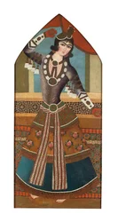 A Qajar Dancing Girl, ca. 1840 (olje på lerret)