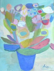 Levende, abstrakt blomsterbukett