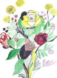 Fargerik blomsterbukett
