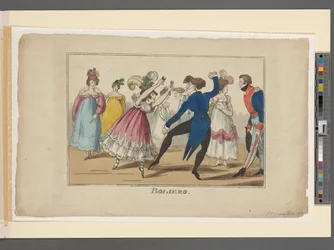 Boliero, ca. 1800-09 (håndfarget gravering)