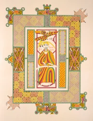 Saint John the Evangelist, fra en faksimilekopi av Evangeliene til Mac Regol, utgitt av Day & Son