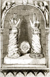 Shrine of St. Patricks hand, fra The Trias Thuamaturga, eller Three Wonder-Working Saints of Ireland, av Mary Cusack (1829-99) utgitt ca. 1890-tallet