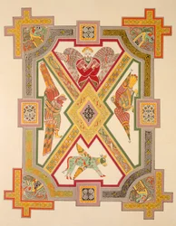 The Four Evangelists, fra en faksimilekopi av Book of Kells, pub. av Day & Son