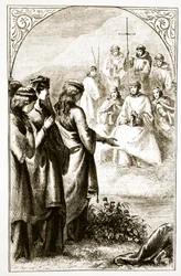 The Vision of the Synod of Clerics, fra The Trias Thaumaturga, eller Three Wonder-Working Saints of Ireland, av Mary Cusack (1829-99) utgitt ca. 1890-tallet