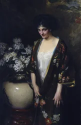 Brun kimono (portrett av Kathryn Beta la Forque)