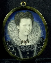 Portrait of a Woman, ca. 1600-17 (pergament, metall og glass)