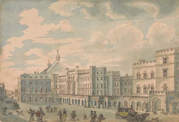 Utsikt over Houses of Lords and Commons fra Old Palace Yard
