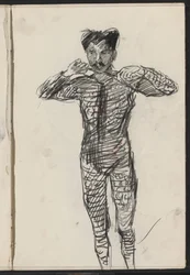 Stående mann i kostyme, muligens kunstner