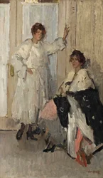 Utstillingsdukkene Ippy og Gertie i Hirsch, Amsterdam, ca. 1915-17 (olje på lerret)