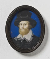 Admiral George Clifford, 3. jarl av Cumberland, ca. 1600 (akvarell på pergament)