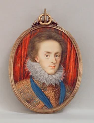Portrett av Henry, Prince of Wales (1594-1612) ca. 1610 (wc på vellum)