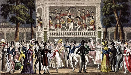 En ball i Vauxhall garden i London ca. 1830, gravering