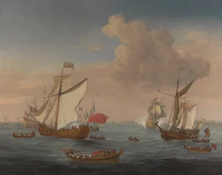 Skip i Themsen-elvemunningen nær Sheerness