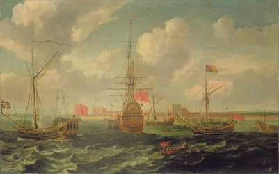 Kongeskipet utenfor Sheerness, ca. 1680 (olje på lerret)