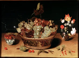 Stilleben med blomster og frukt Maleri av Isaac Soreau (1604-1644) 1600-tallet Torino Galleria Sabauda, inv 758