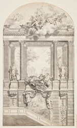 Design for Staircase, Voorst Castle, Haag, Nederland