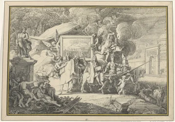 Satire over maleri og det franske akademiet Le Triomphe du Vangeur d