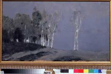 Månelys natt. Maleri av Isaac (Isaac) Ilyich Levitan (1860-1900), olje på lerret, ca 1890. Russisk kunst, 1800-talls landskap. Statens Tretyakov-galleri, Moskva.