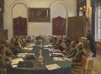 Forsamling av det revolusjonære militærrådet i USSR, ledet av Kliment Voroshilov