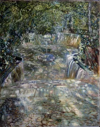 ""La fontaine"" Peinture de Isaak Izrailevich Brodsky (Brodski) (1884-1939) 1909 Regionalt kunstmuseum, Rostov ved Don