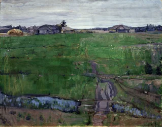Pre (Eng). Maleri av Isaak Izrailevich Brodsky (Brodsky) (1884-1939). Olje på lerret, 63 x 80 cm, russisk kunst, art nouveau. Regionalt kunstmuseum, Kaluga (Russland).