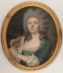 Portrett antas å være Rosalie Dugazon (1755-1821), sanger (olje på lerret)