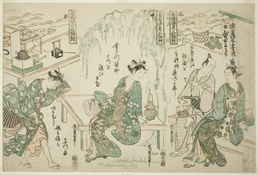 Nyter kvelden kjølig på Ryogoku - Et sett med tre (Ryogoku suzumi sanpukutsui)