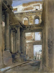 Ruinene av Tuileries-palasset, 1800-tallet.