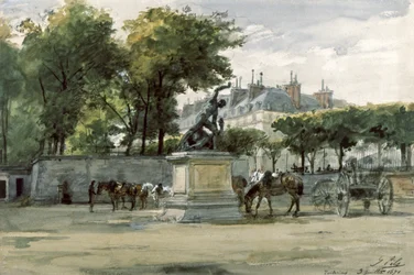 Pariserkommunen: hæren til Versailles i Tuileriene, ca. 1871 (akvarell)