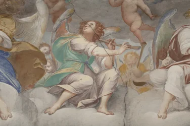 Engler, musikerengler og puttos, detalj av paradis med evig far, ca. 1623-34 (detalj av 3496185)