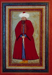 Islamsk kunst: Portrett av den osmanske sultanen Mehmet (eller Mehmed eller Mohammed) Celebi I (1389-1421). Miniatyrbilde rundt 1550. Paris, Louvre-museet