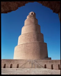 Utsikt over den store moskeen og hans minaret, Malwiya-tårnet, 847-852