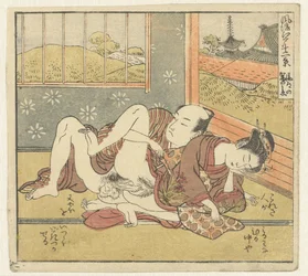 Sovende kvinne. Tolv utsikter over det raffinerte Edo (serietittel). Furyu Edo junikei (serietittel på gjenstanden)