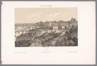Utsikt over Laval fra viadukten lava. Vue générale prize du Viaduc (tittel på objekt) Contemporary France (serietittel) La France de nos jours (serietittel på objekt)
