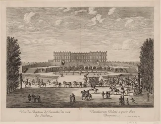 Utsikt over slottet i Versailles fra hagen