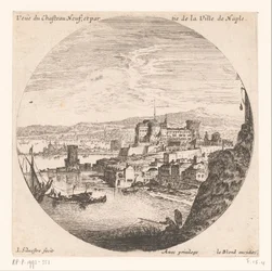 Utsikt over Castel Nuovo Veue du Chasteau neuf et partie de la Ville de Naples (tittel på objekt) Ulike utsikter over havner (serietittel) Ulike veues de Ports de mer (serietittel)