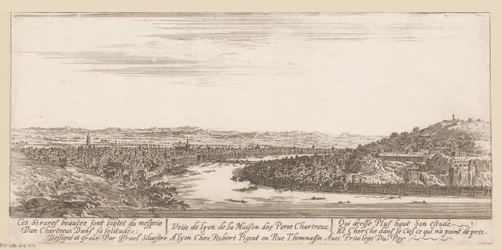 Utsikt over Lyon fra karteuserklosteret Veue de Lyon de la Maison des Peres Chartreux (tittel på objekt)