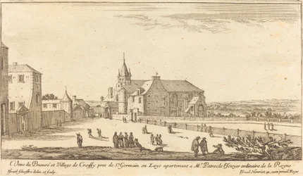 Utsikt over priorinnen og landsbyen Croissy