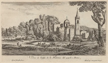 Utsikt over kirken Madonna del popolo i Roma