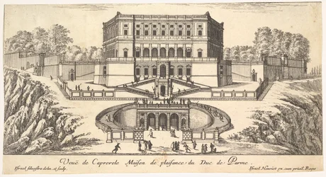 Utsikt over Caprarola, fra en serie på femten utsikter over Italia og Frankrike, 1600-tallet.